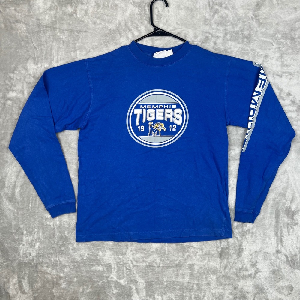 Memphis Tigers 1912 Long Sleeve T-Shirt‎ XL Blue Red Oak Sportswear Vintage Y2K